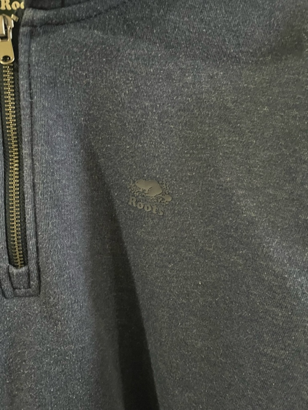 Roots Men's Navy Half-Zip Hooded Sweater - Picture 3 of 4